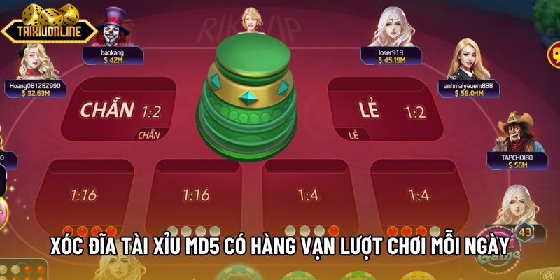 Xóc đĩa tài xỉu md5 có hàng vạn lượt chơi mỗi ngày Xóc đĩa tài xỉu md5 có hàng vạn lượt chơi mỗi ngày